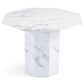 Lagoni - Table ronde de 100 cm de diamètre en aspect marbre blanc