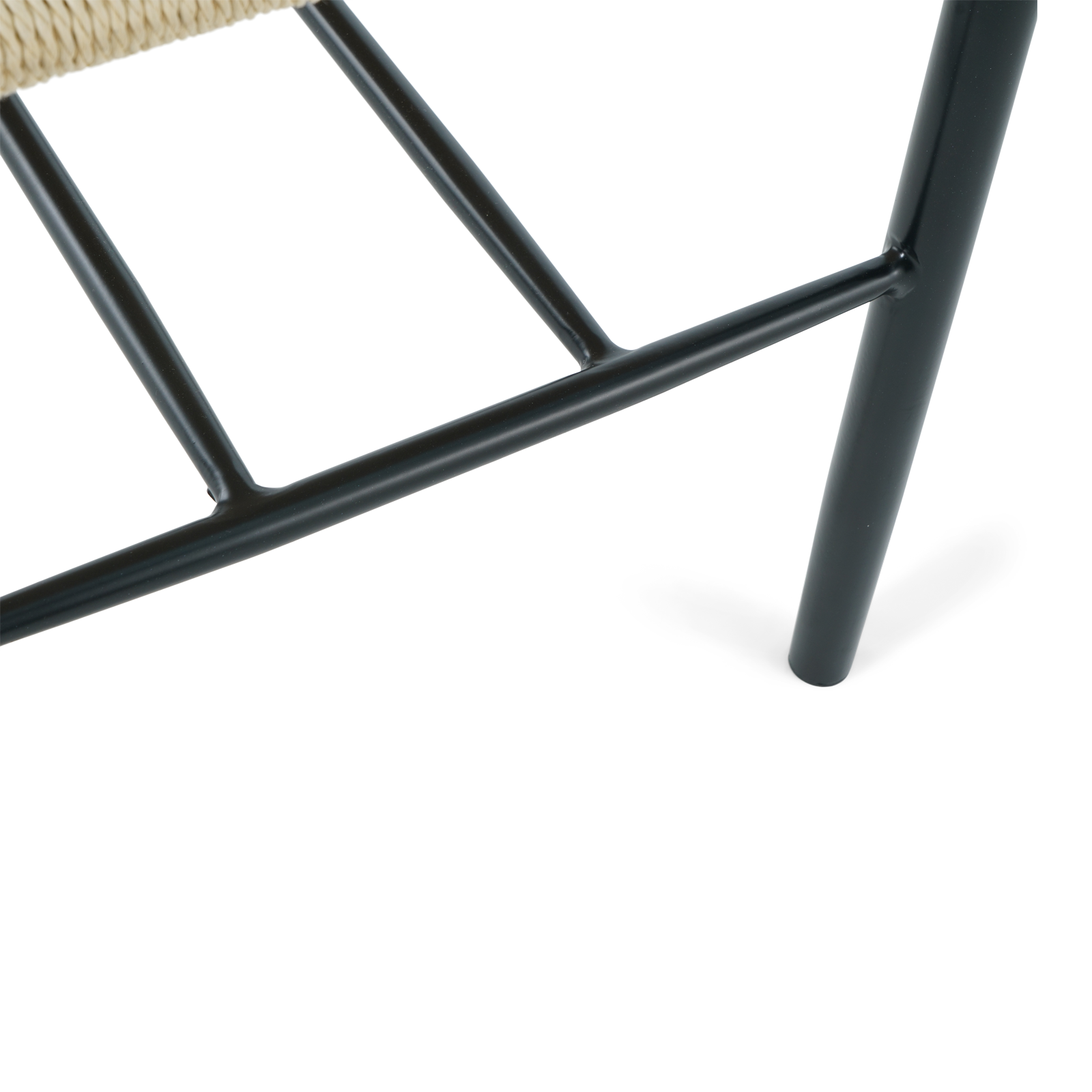 Bella - Banc noir avec assise tressée