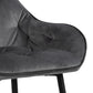 Mario - Tabouret avec dossier en velours gris 65 cm