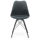 Hannah - Chaise de salle à manger noire avec pieds noirs