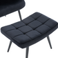 Alfred - Fauteuil avec repose-pieds - Velours noir