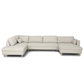 Brandy - Canapé d'angle droit beige avec méridienne L:366 x P:211 x H:80 cm