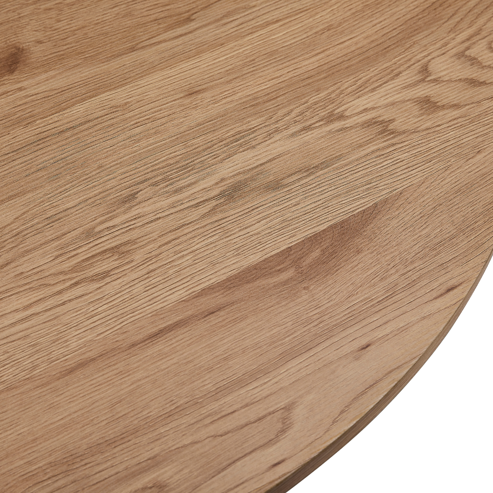 Scarlett - Table de salle à manger ronde avec pied en colonne imitation chêne Ø120 cm