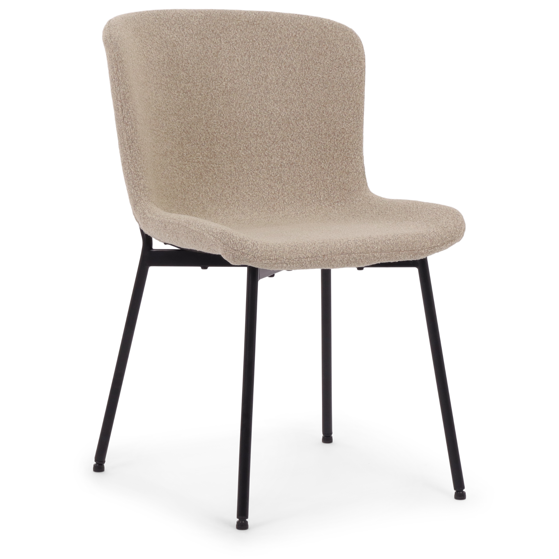 Adena - Chaise de salle à manger en bouclé beige