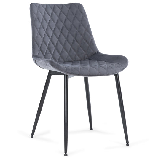 Elisa - Chaise de salle à manger en velours gris