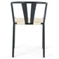 Shila - Chaise de salle à manger noire avec tressage