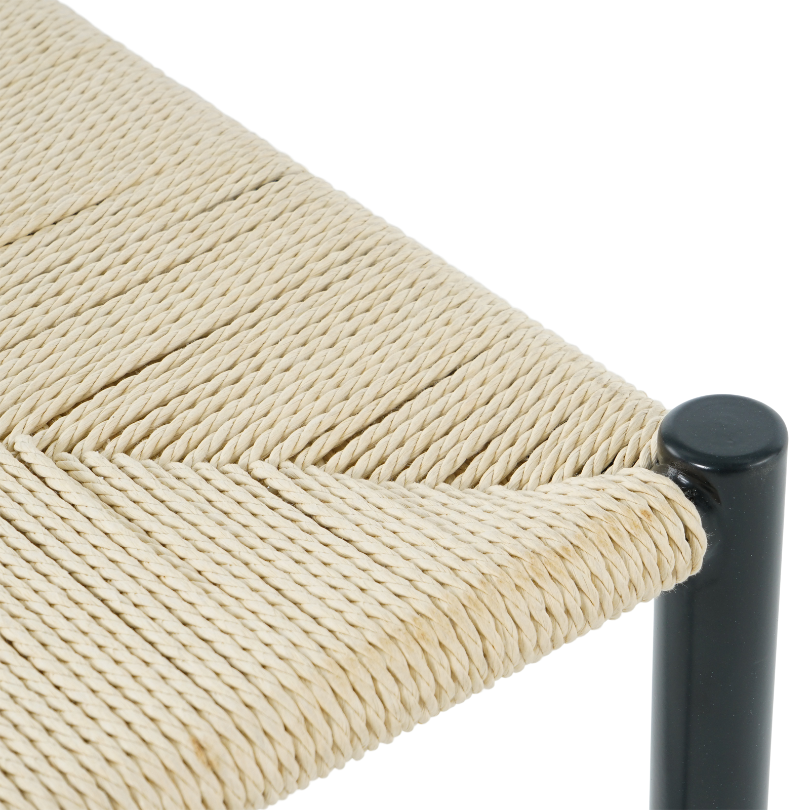Bella - Banc noir avec assise tressée