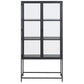 Seaford - Vitrine en verre - Acier noir 77 x 35 x 150 cm
