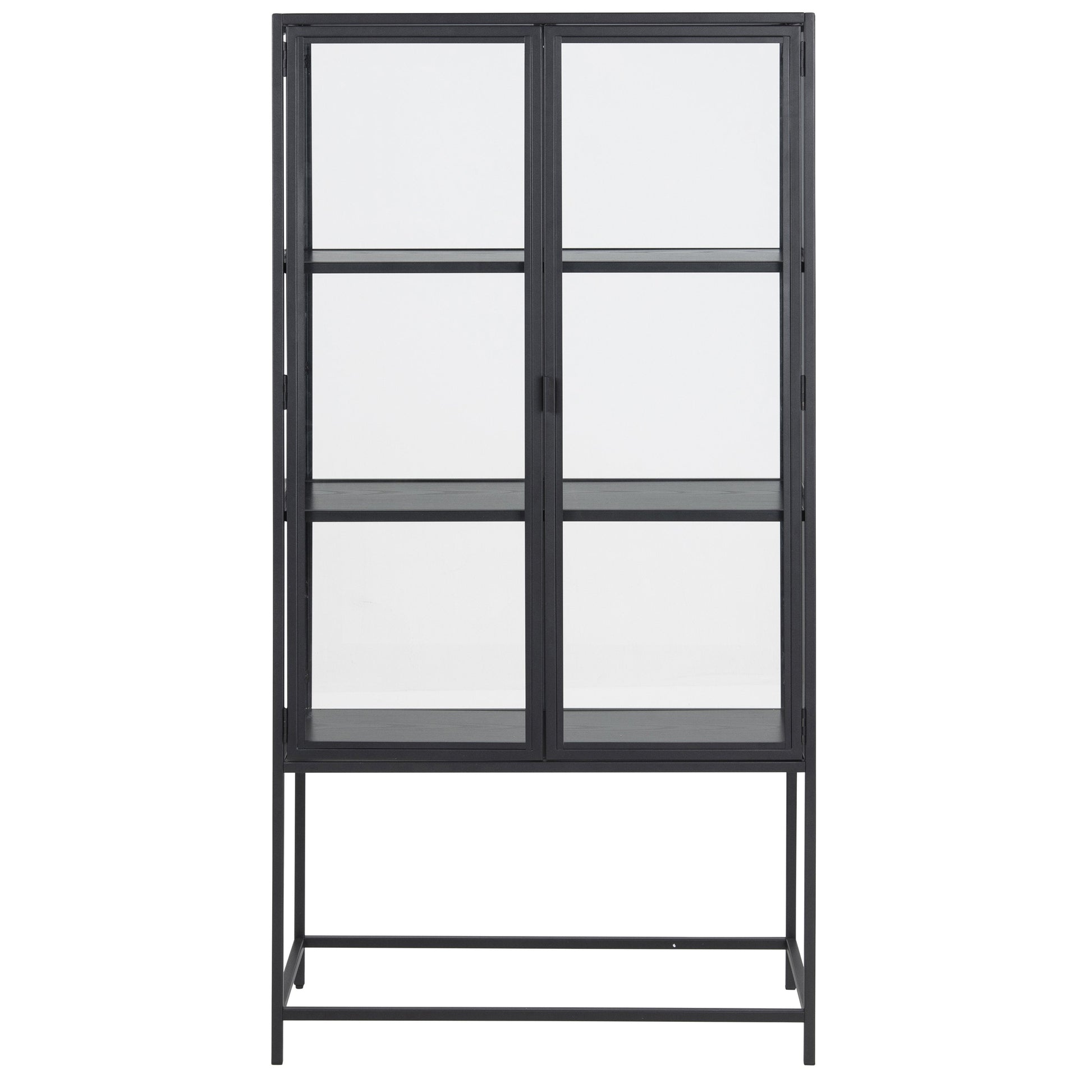 Seaford - Vitrine en verre - Acier noir 77 x 35 x 150 cm