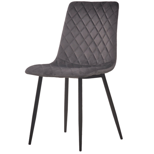 Line - Chaise de salle à manger Velours gris