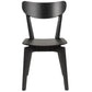 Rickie - Chaise de salle à manger en bois avec placage de chêne noir