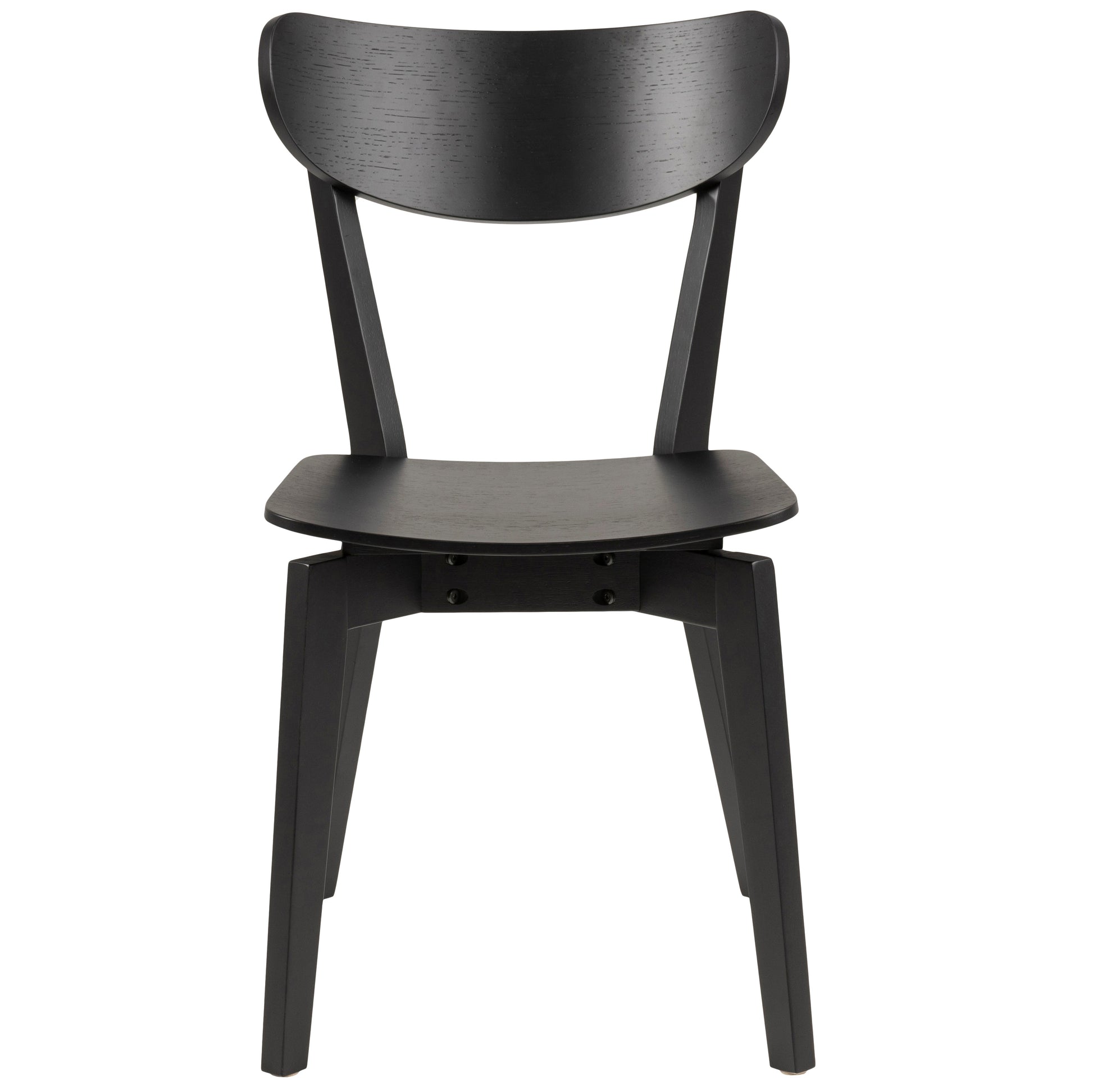 Rickie - Chaise de salle à manger en bois avec placage de chêne noir