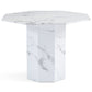 Lagoni - Table ronde de 100 cm de diamètre en aspect marbre blanc