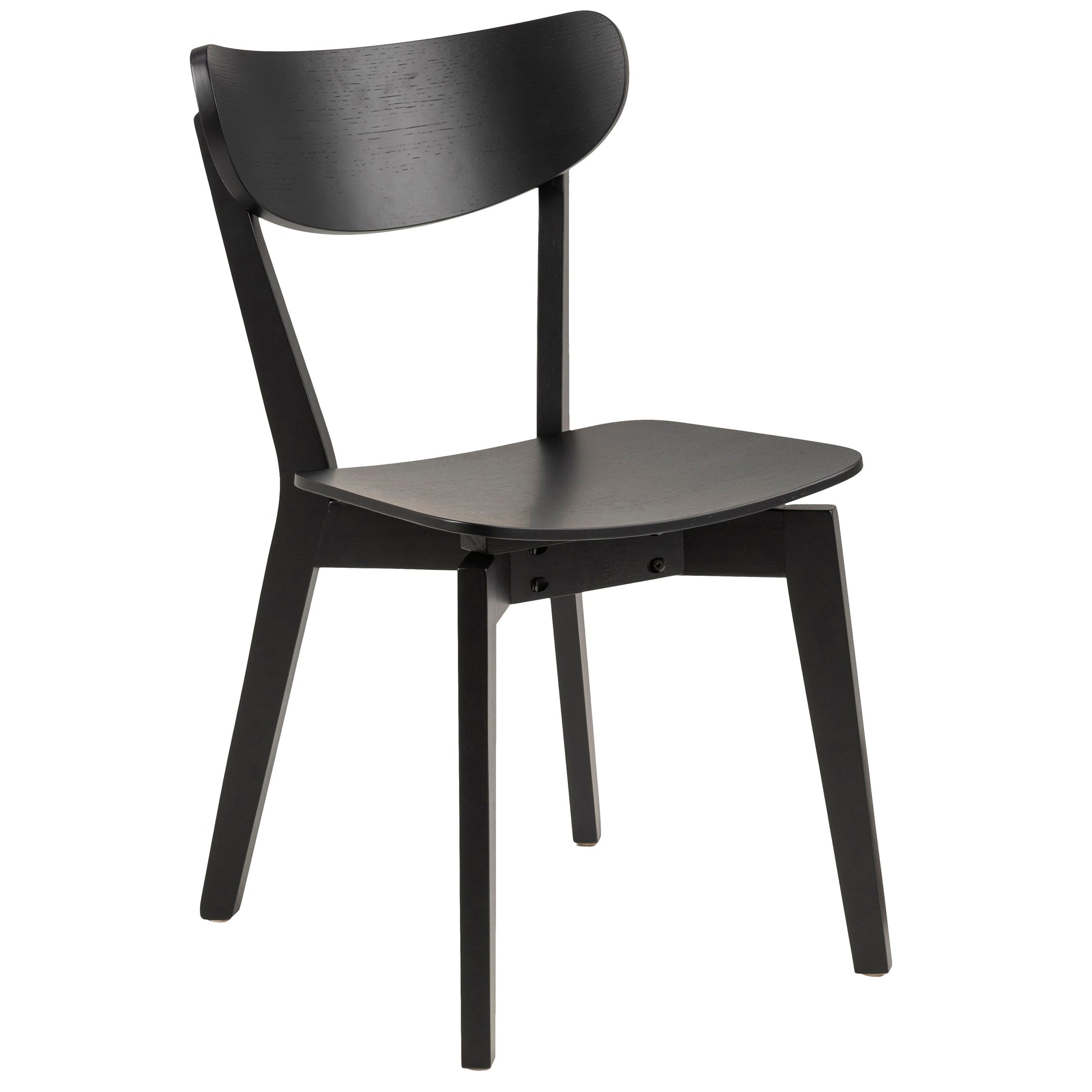 Rickie - Chaise de salle à manger en bois avec placage de chêne noir