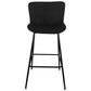 Adena - Tabouret de bar avec dossier en velours noir 65 cm