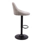 Cassie - Tabouret de bar beige réglable avec fonction pivotante à 360 degrés