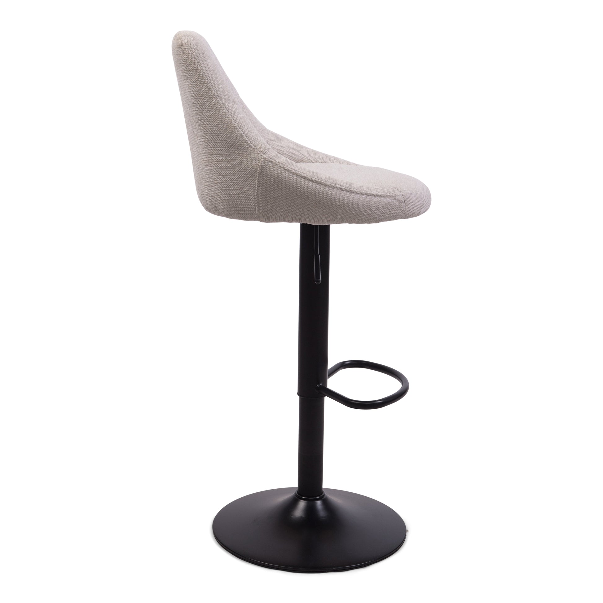 Cassie - Tabouret de bar beige réglable avec fonction pivotante à 360 degrés