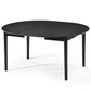 Liam - Table de salle à manger noire avec rallonge 120/160/200 cm - Comprend 2 rallonges