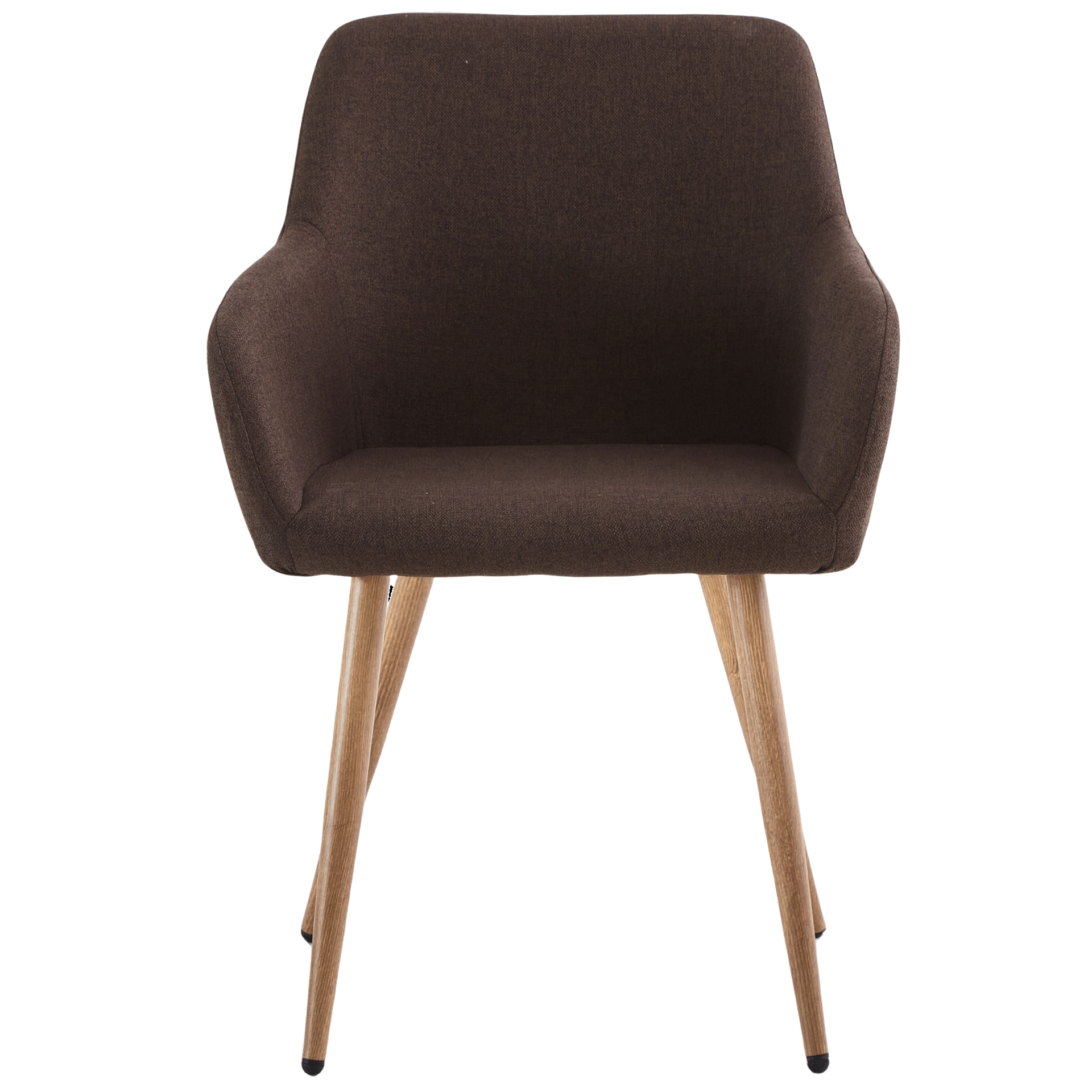 Jenna - Chaise de salle à manger en tissu marron avec aspect chêne