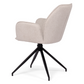 Carina - Chaise de salle à manger en tissu beige avec fonction pivotante à 360 degrés