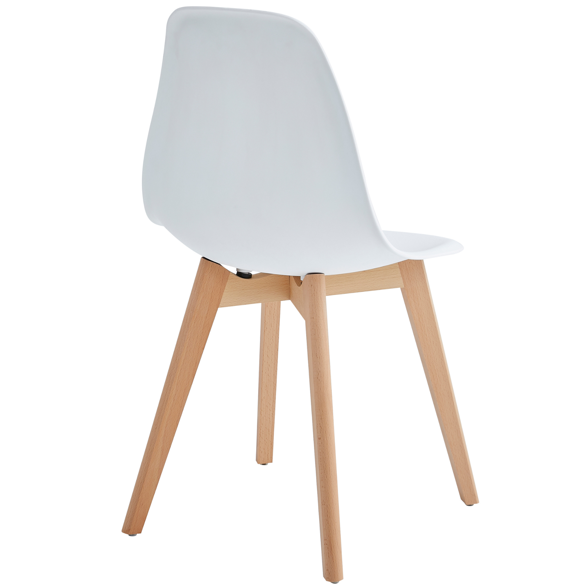 Jessica - Chaise de salle à manger blanche avec pieds en bois