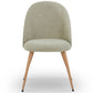 Annika Chaise de salle à manger – Tissu bouclé sable avec pieds aspect chêne