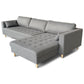 Brandy - Canapé d'angle réversible convertible gris L:290 x P:96 x H:80 cm