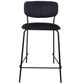 Lucia - Tabouret de bar avec dossier en velours noir 65 cm