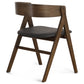 Chaise en bois Samantha en chêne fumé avec assise en PU noire