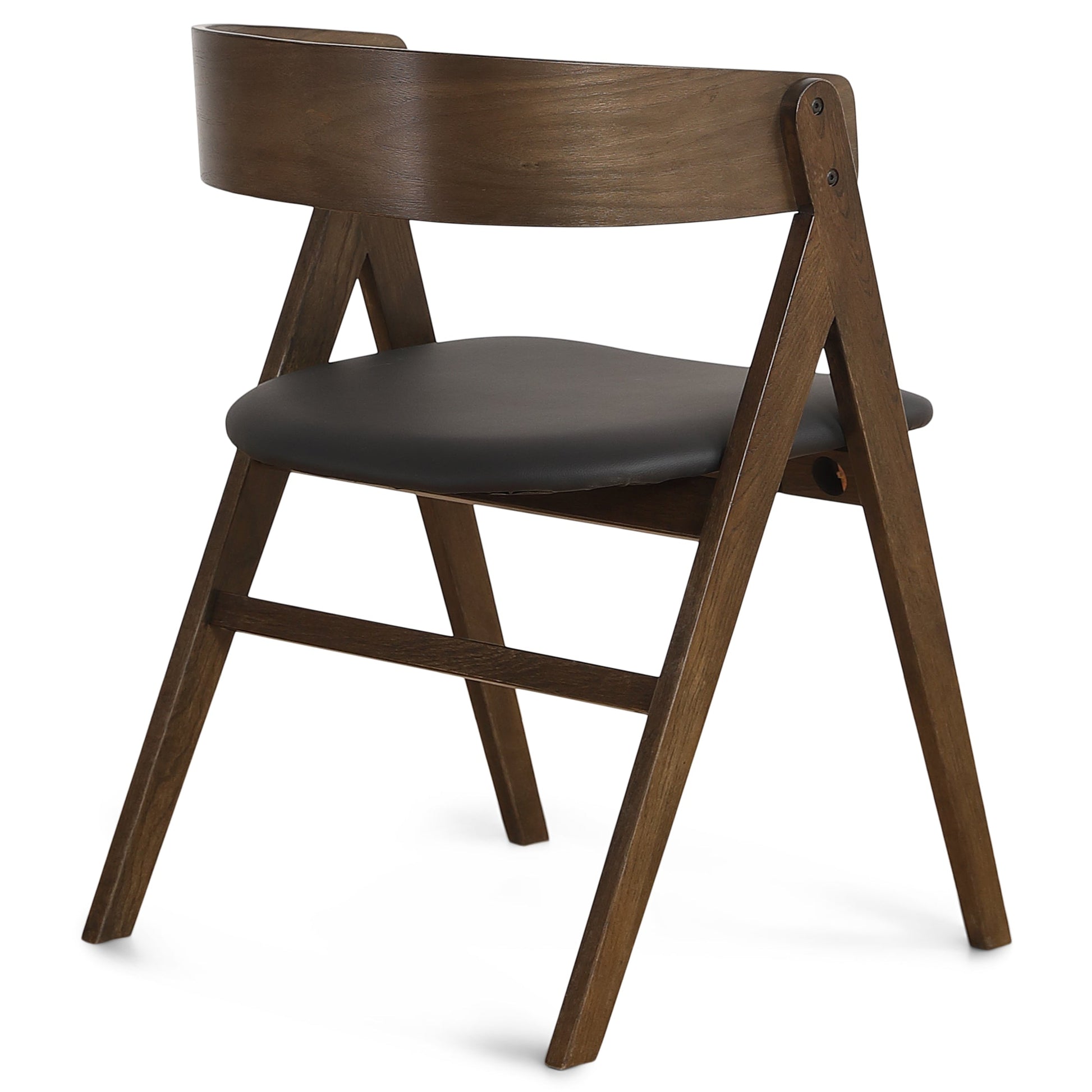 Chaise en bois Samantha en chêne fumé avec assise en PU noire