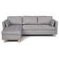 Lulu - Canapé d'angle réversible gris côté droit ou gauche L:215 x P:82 x H:78 cm