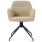 Amanda - Chaise de salle à manger en bouclé beige avec fonction pivotante à 360 degrés