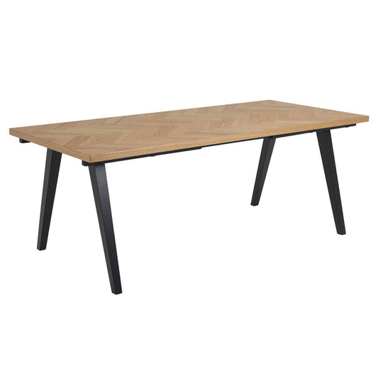 Madelina - Table 200/290 x 90 cm en contreplaqué de chêne laqué
