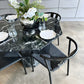 Shila - Chaise de salle à manger noire avec tressage noir