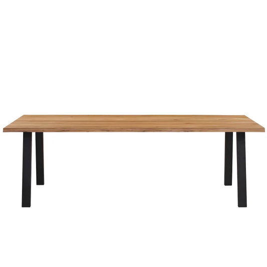 Molly - Table 200 x 95 cm en chêne naturel huilé avec pieds en A (Préparé pour des rallonges)