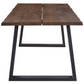 Esther - Table 200 x 95 cm finition fumée avec pieds carrés (prête pour rallonges)