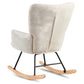 Fauteuil à bascule Allison avec accoudoirs - tissu beige