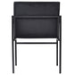 Allie - Chaise de salle à manger en velours noir avec accoudoirs