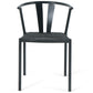 Shila - Chaise de salle à manger noire avec tressage noir