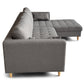 Brandy - Canapé d'angle réversible convertible gris L:290 x P:96 x H:80 cm