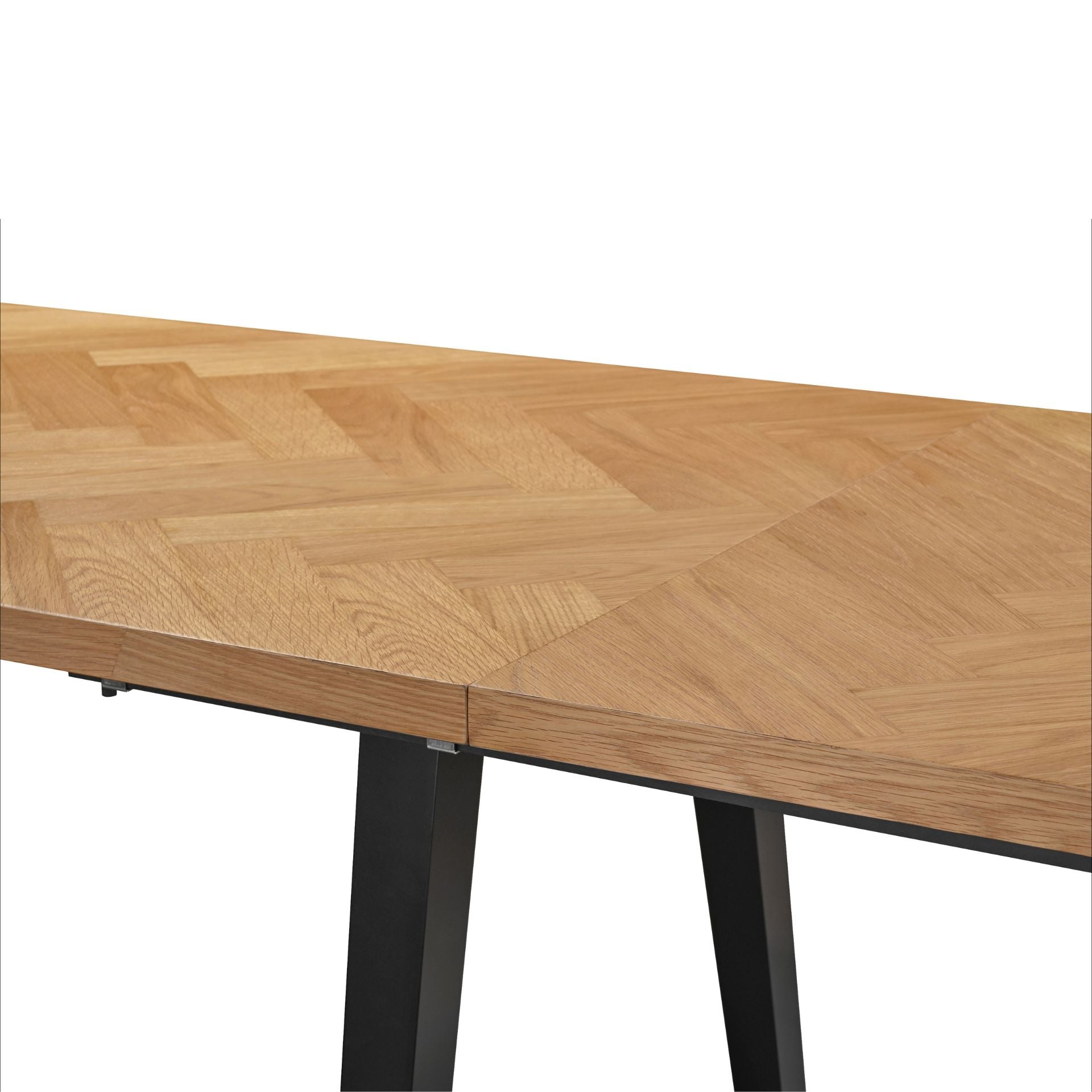 Madelina - Table 150/240 x 90 cm en placage de chêne laqué (prête pour rallonges)