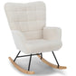 Alfred - Fauteuil à bascule avec accoudoirs - Peluche blanche