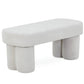 Linea banc blanc bouclé 100x42x44 cm
