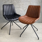 Lola - Chaise de salle à manger en similicuir brun avec fonction pivotante à 360 degrés