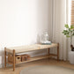 Banc Elias en chêne avec assise tressée 140x35x45