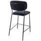 Lucia - Tabouret de bar avec dossier en velours noir 65 cm