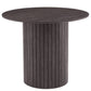 Milas table à manger ronde Ø90 cm - look chêne fumé avec pied en colonne