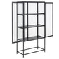 Seaford - Vitrine en verre - Acier noir 77 x 35 x 150 cm