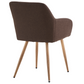 Jenna - Chaise de salle à manger en tissu marron avec aspect chêne