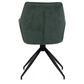Carina - Chaise de salle à manger en tissu vert avec fonction pivotante à 360 degrés